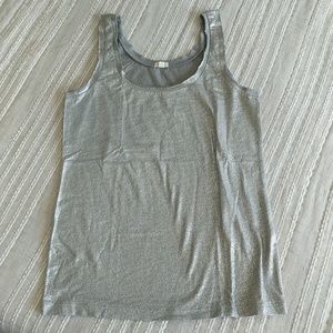 J. Crew Factory Grey and Silver  Cotton Tank Top